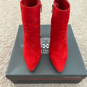 Vince Camuto Bold Red Ankle Booties